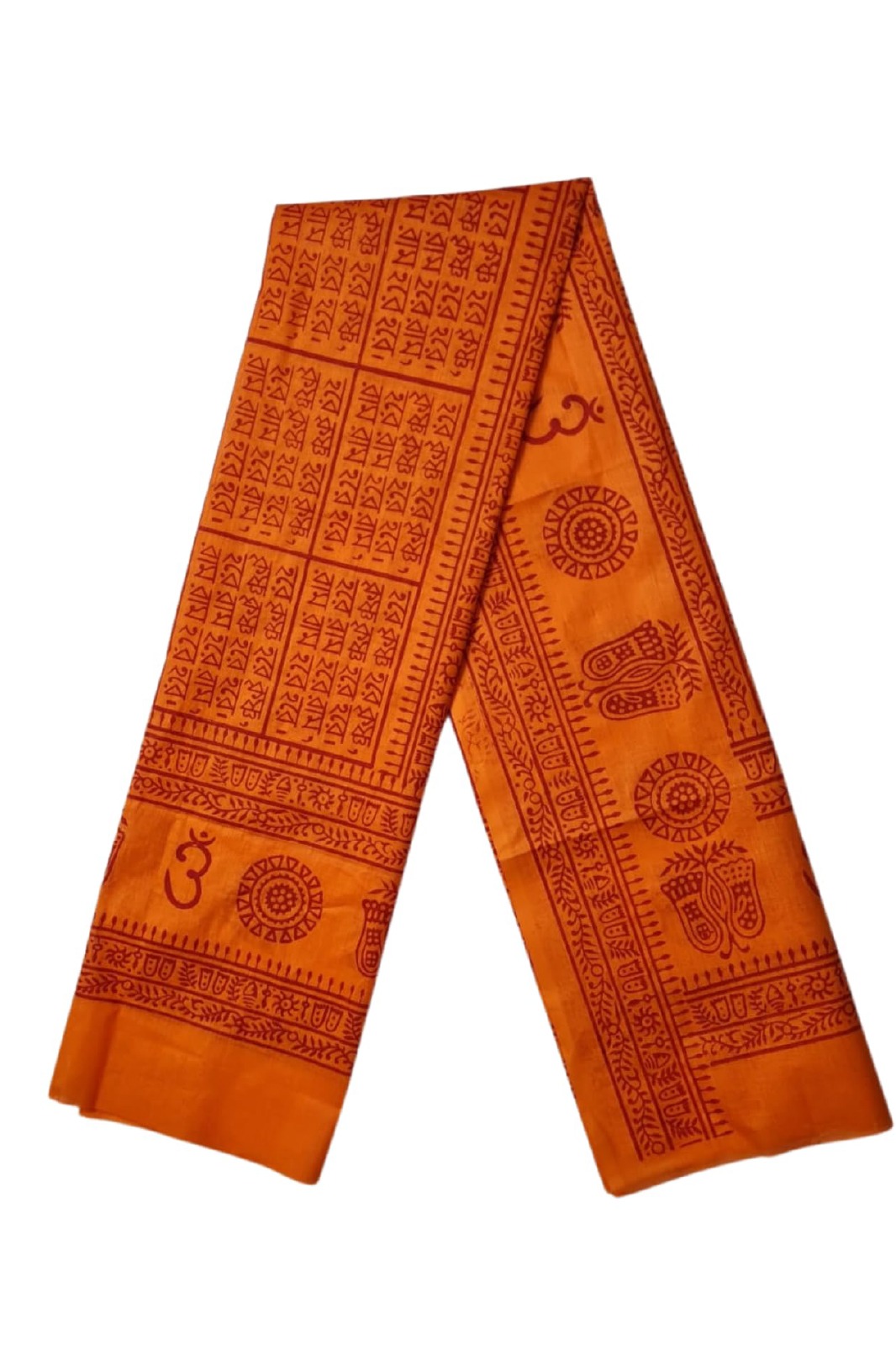 Orange Cotton Angavastram for Men – Pack of 2 - Image 2