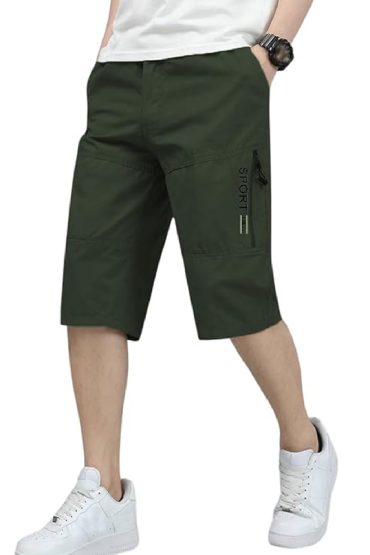 Green Color Cotton Half Pant for Men